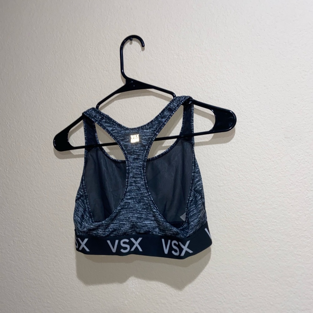 VSX grey sports bra racerback sleeveless super cute crop top fitness active wear - Picture 6 of 9